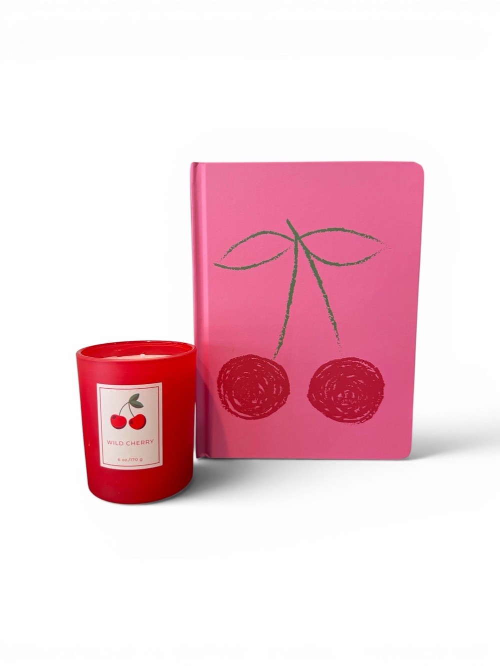 Wild Cherry Candle & Cherry Notebook Set